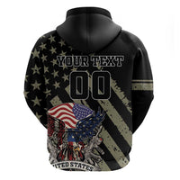 Custom Remembrance Day Zip Hoodie American Eagle With USA Flags - Wonder Print Shop