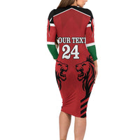 Custom Kenya Rugby Family Matching Long Sleeve Bodycon Dress and Hawaiian Shirt African Lion Unique Style - Wonder Print Shop