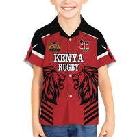 Custom Kenya Rugby Family Matching Short Sleeve Bodycon Dress and Hawaiian Shirt African Lion Unique Style - Wonder Print Shop