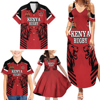 Custom Kenya Rugby Family Matching Summer Maxi Dress and Hawaiian Shirt African Lion Unique Style - Wonder Print Shop
