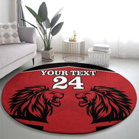 Custom Kenya Rugby Round Carpet African Lion Unique Style