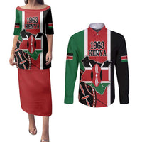 Personalized Kenya Independence Day Couples Matching Puletasi and Long Sleeve Button Shirt Let Us All Pull Together - Wonder Print Shop
