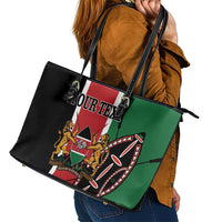 Personalized Kenya Independence Day Leather Tote Bag Let Us All Pull Together - Wonder Print Shop