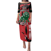 Personalized Kenya Independence Day Family Matching Puletasi and Hawaiian Shirt Angry Lion - Happy Jamhuri Day 1963 - Wonder Print Shop