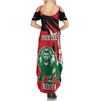 Personalized Kenya Independence Day Family Matching Summer Maxi Dress and Hawaiian Shirt Angry Lion - Happy Jamhuri Day 1963 - Wonder Print Shop