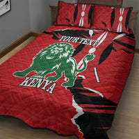 Personalized Kenya Independence Day Quilt Bed Set Angry Lion - Happy Jamhuri Day 1963 - Wonder Print Shop