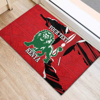 Personalized Kenya Independence Day Rubber Doormat Angry Lion - Happy Jamhuri Day 1963 - Wonder Print Shop