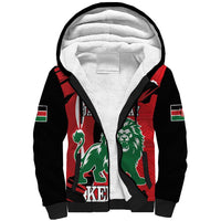 Personalized Kenya Independence Day Sherpa Hoodie Angry Lion - Happy Jamhuri Day 1963 - Wonder Print Shop