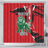 Personalized Kenya Independence Day Shower Curtain Angry Lion - Happy Jamhuri Day 1963