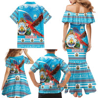 Honduras Christmas Family Matching Mermaid Dress and Hawaiian Shirt Scarlet Macaw Feliz Navidad - Wonder Print Shop