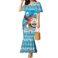Honduras Christmas Family Matching Mermaid Dress and Hawaiian Shirt Scarlet Macaw Feliz Navidad - Wonder Print Shop