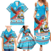Honduras Christmas Family Matching Summer Maxi Dress and Hawaiian Shirt Scarlet Macaw Feliz Navidad - Wonder Print Shop