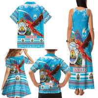 Honduras Christmas Family Matching Tank Maxi Dress and Hawaiian Shirt Scarlet Macaw Feliz Navidad - Wonder Print Shop