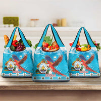 Honduras Christmas Grocery Bag Scarlet Macaw Feliz Navidad