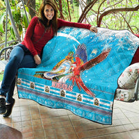 Honduras Christmas Quilt Scarlet Macaw Feliz Navidad - Wonder Print Shop