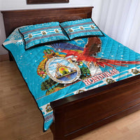 Honduras Christmas Quilt Bed Set Scarlet Macaw Feliz Navidad - Wonder Print Shop