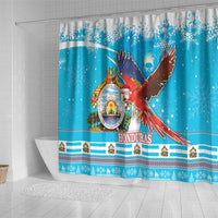Honduras Christmas Shower Curtain Scarlet Macaw Feliz Navidad