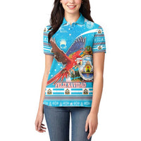 Honduras Christmas Women Polo Shirt Scarlet Macaw Feliz Navidad - Wonder Print Shop
