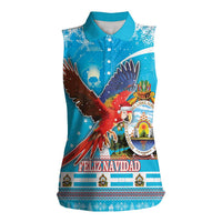 Honduras Christmas Women Sleeveless Polo Shirt Scarlet Macaw Feliz Navidad - Wonder Print Shop