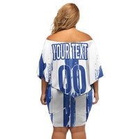 Custom Honduras Football Family Matching Off Shoulder Short Dress and Hawaiian Shirt Los Catrachos Grunge Style - Wonder Print Shop
