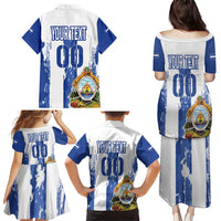 Custom Honduras Football Family Matching Puletasi and Hawaiian Shirt Los Catrachos Grunge Style - Wonder Print Shop