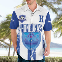 Custom Honduras Football Hawaiian Shirt Los Catrachos Grunge Style - Wonder Print Shop