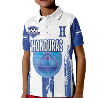 Custom Honduras Football Kid Polo Shirt Los Catrachos Grunge Style - Wonder Print Shop