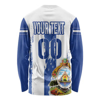 Custom Honduras Football Long Sleeve Shirt Los Catrachos Grunge Style - Wonder Print Shop