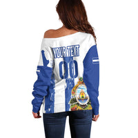Custom Honduras Football Off Shoulder Sweater Los Catrachos Grunge Style - Wonder Print Shop