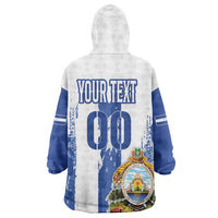 Custom Honduras Football Wearable Blanket Hoodie Los Catrachos Grunge Style - Wonder Print Shop