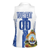 Custom Honduras Football Women Sleeveless Polo Shirt Los Catrachos Grunge Style - Wonder Print Shop