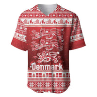 Denmark Christmas Baseball Jersey Three Danish Lions - Wonder Print Shop