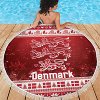 Denmark Christmas Beach Blanket Three Danish Lions - Wonder Print Shop