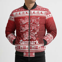 Denmark Christmas Bomber Puffer Jacket Three Danish Lions - Wonder Print Shop