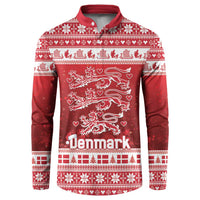 Denmark Christmas Button Sweatshirt Three Danish Lions - Wonder Print Shop