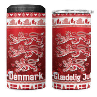 Denmark Christmas 4 in 1 Can Cooler Tumbler Three Danish Lions - Wonder Print Shop