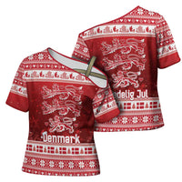 Denmark Christmas Cross Shoulder Shirt Three Danish Lions - Wonder Print Shop