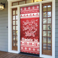 Denmark Christmas Door Cover Three Danish Lions - Wonder Print Shop