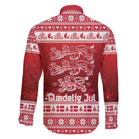 Denmark Christmas Family Matching Long Sleeve Bodycon Dress and Hawaiian Shirt Three Danish Lions - Wonder Print Shop