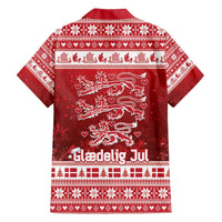 Denmark Christmas Family Matching Off The Shoulder Long Sleeve Dress and Hawaiian Shirt Three Danish Lions - Wonder Print Shop