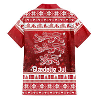 Denmark Christmas Family Matching Off Shoulder Maxi Dress and Hawaiian Shirt Three Danish Lions - Wonder Print Shop