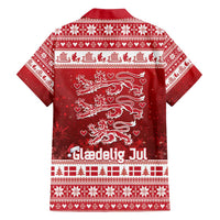 Denmark Christmas Family Matching Off Shoulder Short Dress and Hawaiian Shirt Three Danish Lions - Wonder Print Shop
