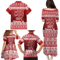 Denmark Christmas Family Matching Puletasi and Hawaiian Shirt Three Danish Lions - Wonder Print Shop