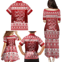 Denmark Christmas Family Matching Puletasi and Hawaiian Shirt Three Danish Lions - Wonder Print Shop