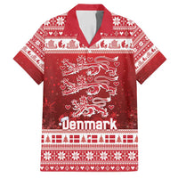 Denmark Christmas Family Matching Summer Maxi Dress and Hawaiian Shirt Three Danish Lions - Wonder Print Shop