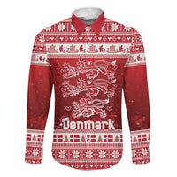 Denmark Christmas Family Matching Summer Maxi Dress and Hawaiian Shirt Three Danish Lions - Wonder Print Shop