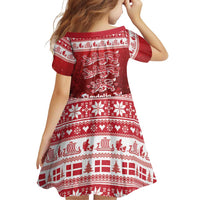 Denmark Christmas Family Matching Tank Maxi Dress and Hawaiian Shirt Three Danish Lions - Wonder Print Shop