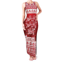 Denmark Christmas Family Matching Tank Maxi Dress and Hawaiian Shirt Three Danish Lions - Wonder Print Shop