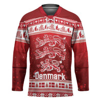 Denmark Christmas Hockey Jersey Three Danish Lions - Wonder Print Shop