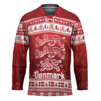 Denmark Christmas Hockey Jersey Three Danish Lions - Wonder Print Shop